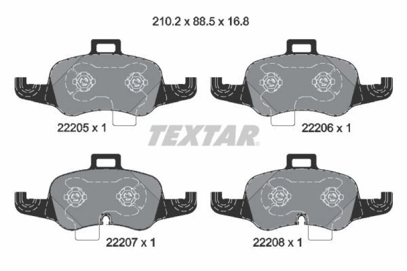 Image of Brake pad set TEXTAR 2220501