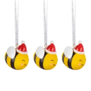 image of Christmas Bee Hanging Decorations (Set Of 3)