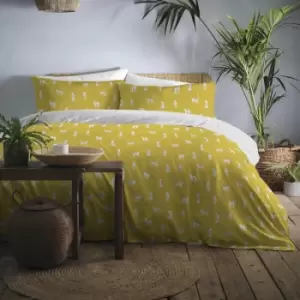 Image of Fusion Sahara Leopard Print Easy Care Reversible Duvet Cover Set, Ochre, King