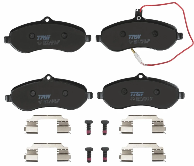 Image of TRW GDB1718 Brake pad set incl. wear warning contact, with accessories, with brake caliper screws Brake Pad Set,disc brake (402)