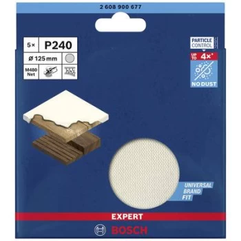 Image of Bosch Accessories EXPERT M480 2608900677 Router mesh sanding disc Unperforated Grit size 240 (Ø) 125mm 5 pc(s)
