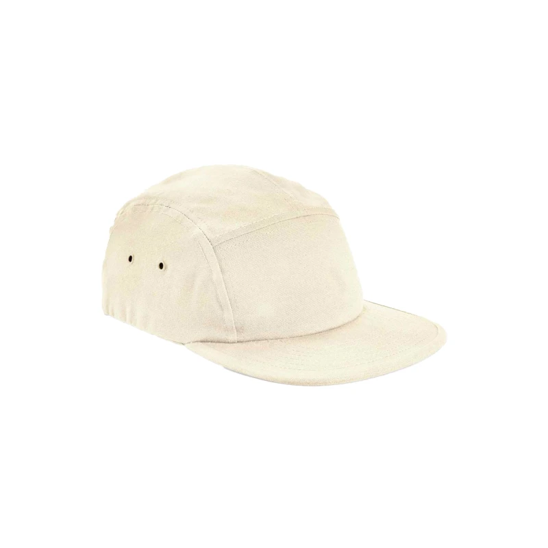 Image of Beechfield Beechfield Men Canvas 5 Panel Baseball Cap in Natural Natural One Size Male 5063377023909