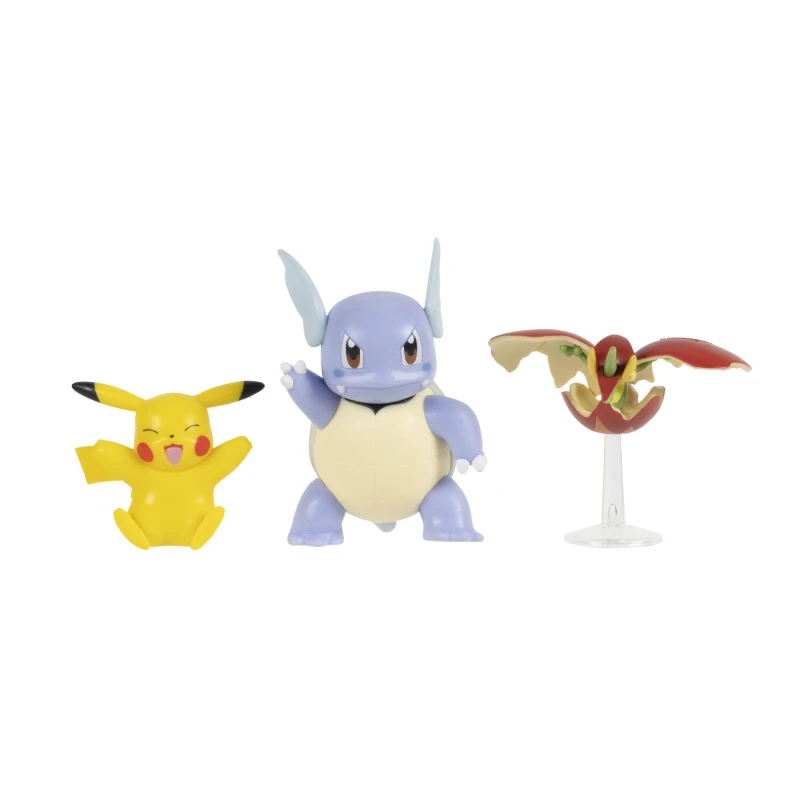 Image of Pokemon Battle Figure 3 Pack - Features 2-Inch Pikachu and Flapple and 3-Inch Wartortle Battle Figures