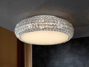 Image of Diamond 9 Light Crystal Flush Ceiling Light Chrome, G9