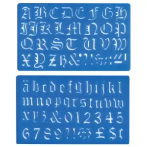Image of Major Brushes 30mm Old English Lettering Stencil Set