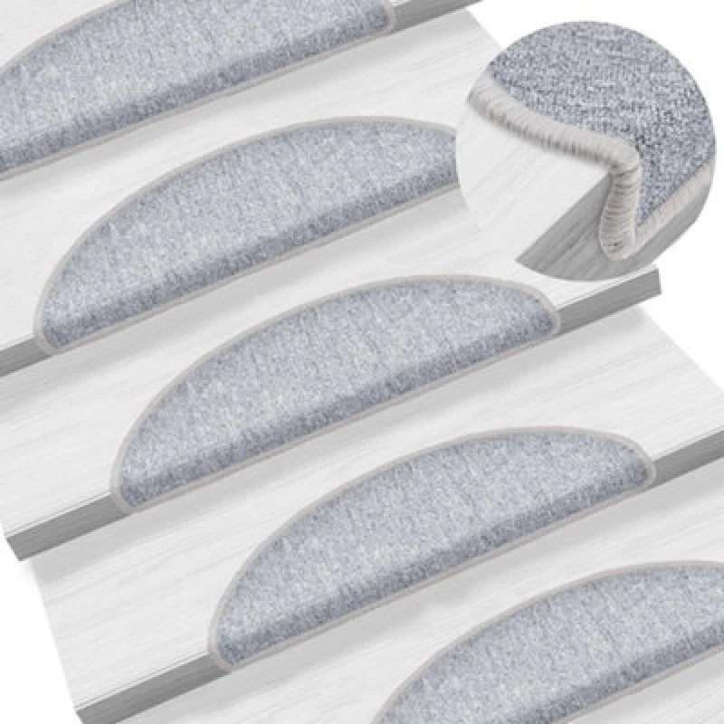 Image of VIDAXL Carpet Stair Treads 15 pcs Light Grey 56x17x3cm Vidaxl 133879fr