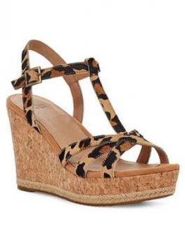 image of UGG Melissa Wedge Sandals - Leopard, Leopard, Size 3, Women