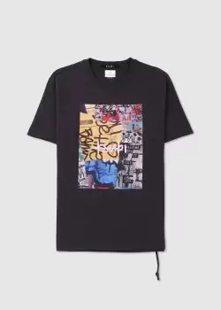 image of Ksubi Mens Kulture Kash Ss T-Shirt In Faded Black