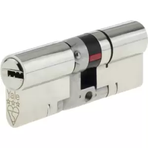 Image of Yale Platinum 3 Star Euro Double Cylinder 35-35mm Nickel in Silver Brass
