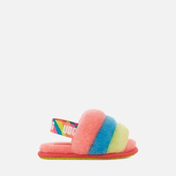 Image of UGG Toddlers Fluff Yeah Slide Slippers - Peach Bliss - UK 10 Kids