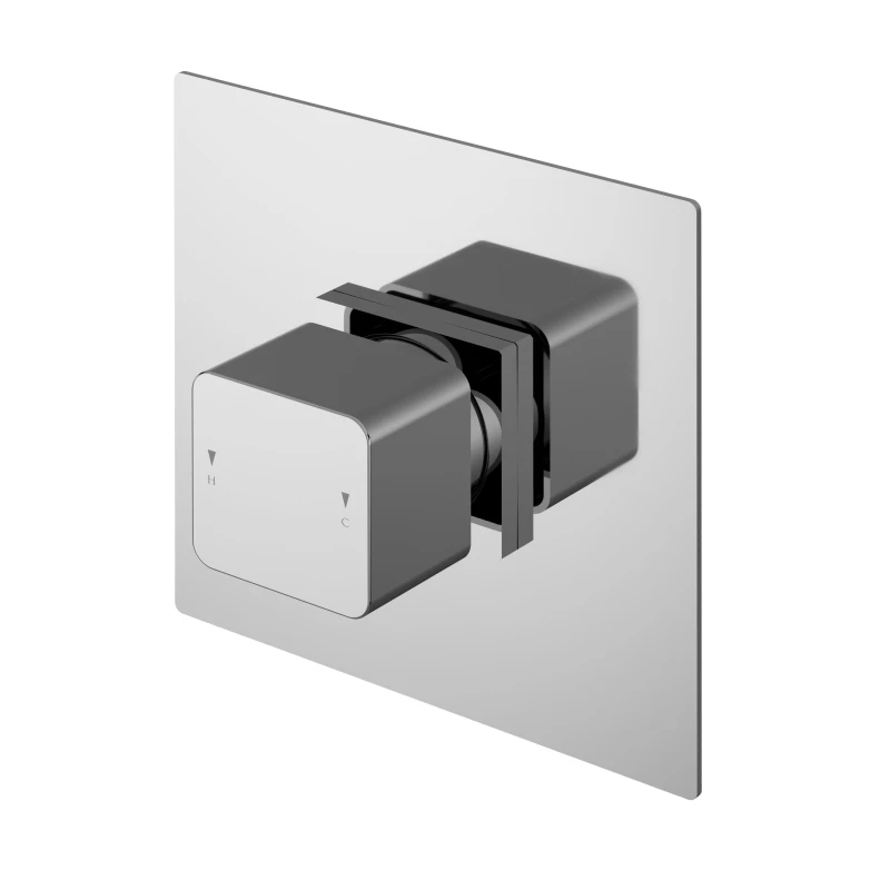 Image of Balterley Concealed Thermostatic Temperature Control Shower Valve Chrome in Silver Silver Unisex