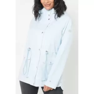 Image of Regatta Birdie Waterproof Hooded Jacket Pale Blue Ticking Stripe