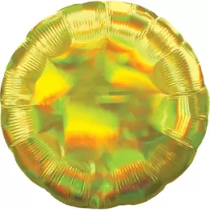 Image of Circle Foil Balloon Yellow Iridescent Party Decoration