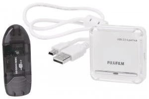 Image of Nedis USB 2.0 SD Card Reader + 4 Port USB Hub Kit inc Mini USB to Std