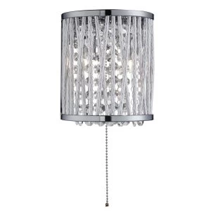 Image of 2 Light Indoor Wall Light Chrome, Crystal, G9