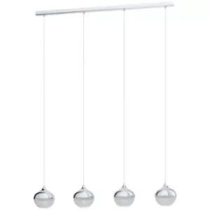 Image of Mioglia 4 Lamp Straight Bar Pendant Ceiling Light Chrome - Eglo