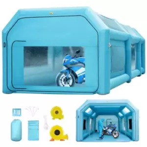 Image of Vevor Inflatable Spray Booth Car Paint Tent 6x3x2.5m W/ Filter System 2 Blowers
