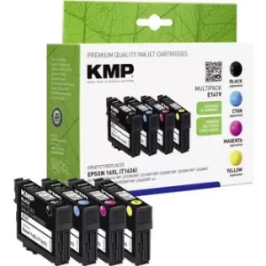 Image of KMP Ink replaced Epson 16XL, T1631, T1632, T1633, T1634, T1636 Compatible Set CMYK E141V 1621,4050