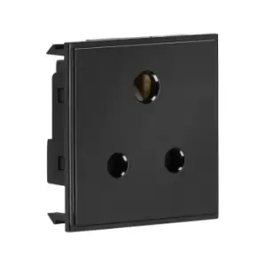 Image of 5A unswitched round socket module 50 x 50mm - Black - Knightsbridge