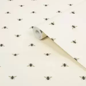 Image of Joules Cream Bee Smooth Wallpaper