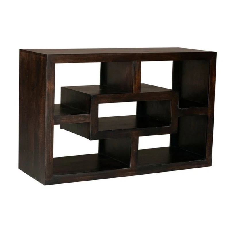 Image of Jaipur Furniture Ltd Yoga Straight TV Unit - Mango Wood - L40 x W110 x H70cm - Dark Finish in Brown Brown Unisex