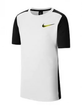 Nike Older Boys Instacool Top - White/Black Size M 10-12 Years