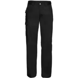 Image of Russell Workwear Mens Polycotton Twill Trouser / Pants (Long) (32W x Long) (Black) - Black