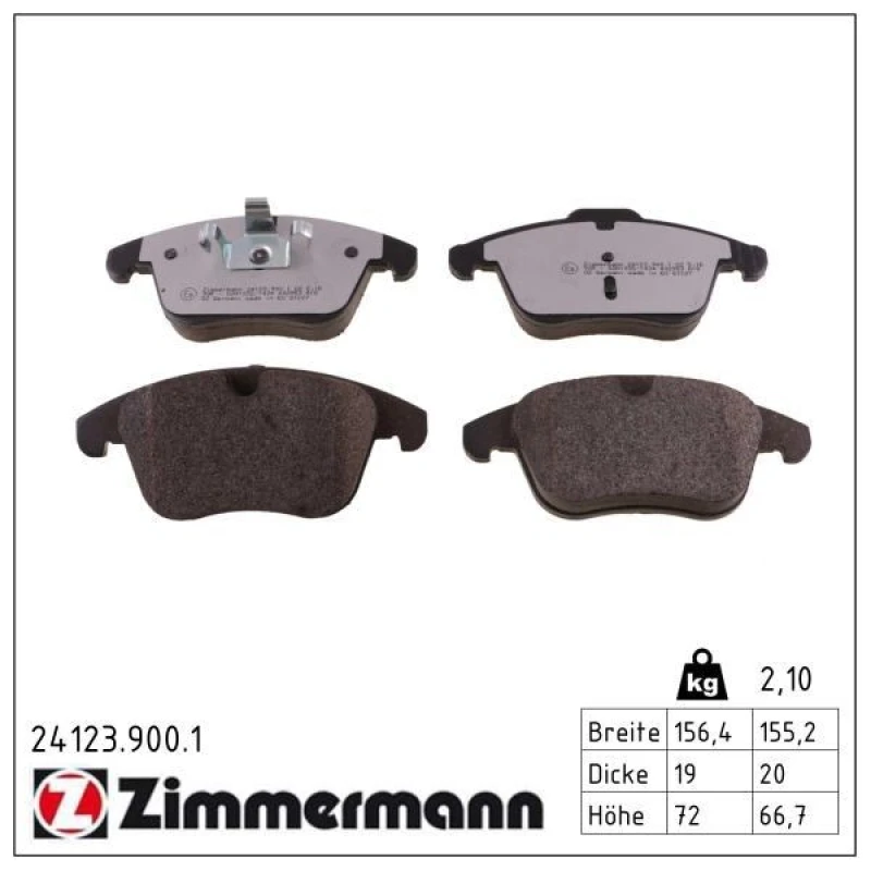 Image of ZIMMERMANN Brake pad set ZIMMERMANN 24123.900.1