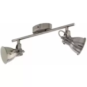 Image of Flush Ceiling Light Colour Nickel Antique Creme Shade Bulb GU10 2x3.3W