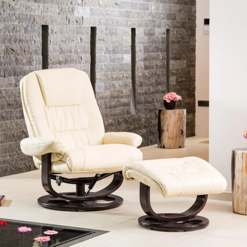 Image of Artemis Home Burdell Swivel Recliner in Cream Cream Unisex
