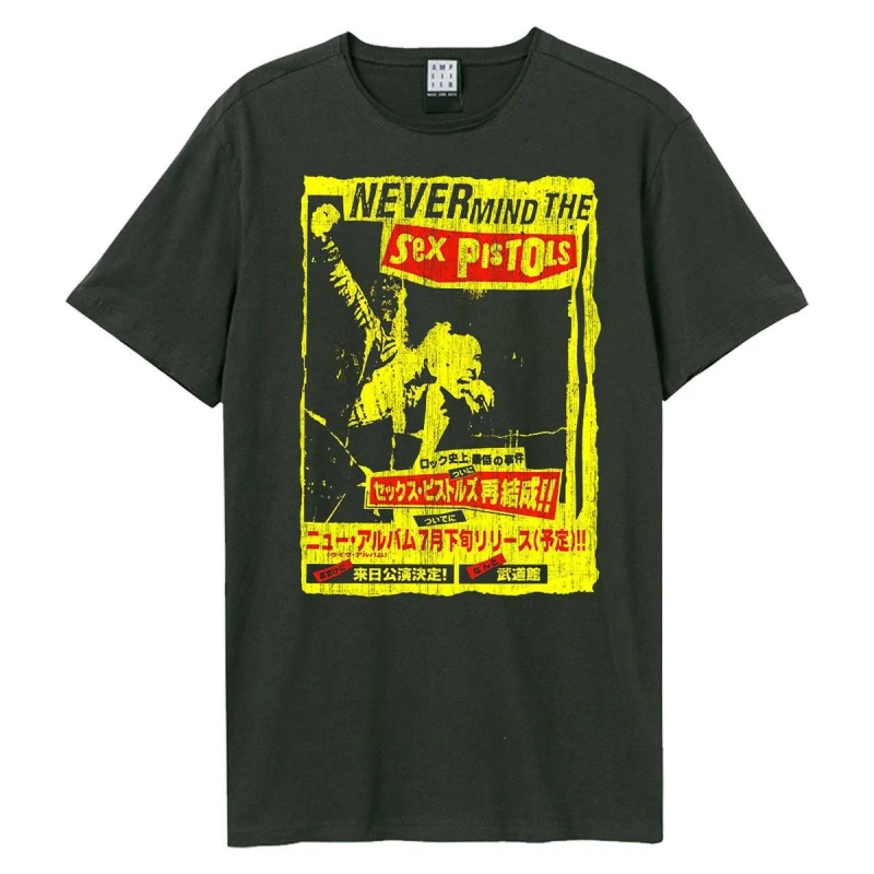 Image of Amplified Amplified Men Never Mind The Sex Pistols T-Shirt in Charcoal Size: Small Charcoal S Male 5063470090617