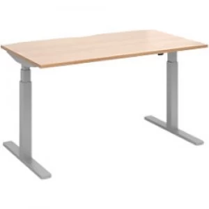 Image of Dams International Sit Stand Desk Elev8 Touch Beech 1,400 x 800 x 675 x 675 - 1,300 mm
