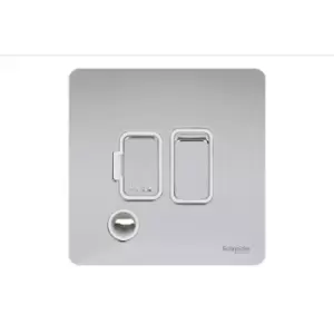 Image of Schneider USFP 13A Switched Fused Spur & Flex Outlet White Insert Polished Chrome - GU5413WPC