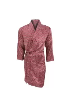 image of Lightweight Traditional Patterned Satin Robe/Dressing Gown