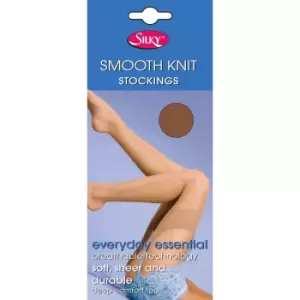 image of Silky Womens/Ladies Smooth Knit Stockings (1 Pairs) (Medium (5ft-5ft8a)) (Mink)