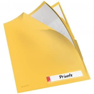 image of Leitz Cosy Privacy Tab Folder A4 - 3 tabs - Warm Yellow - Outer carton