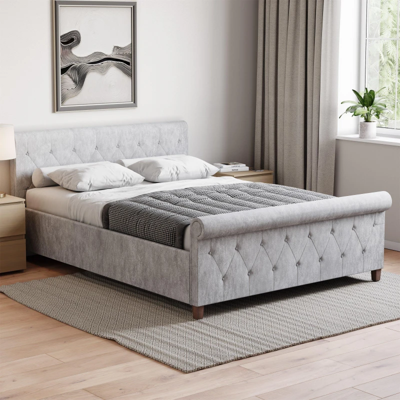 Image of Lassic Vida Designs Vittorio Double Bed UKFR Crushed Velvet unisex Double