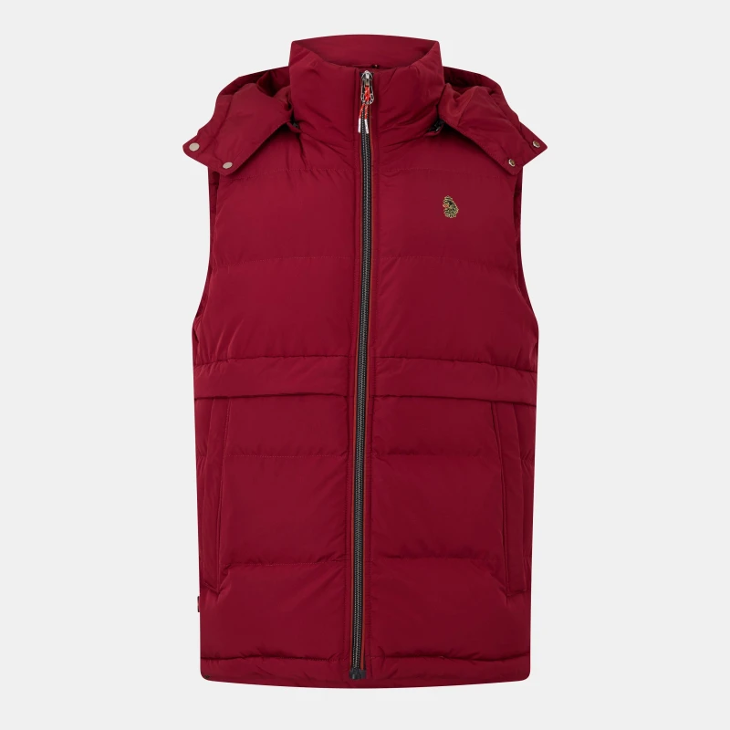 Image of Luke Mens Quilted Gilet Bloodstone male Small
