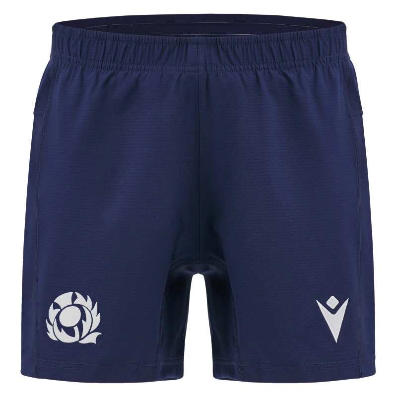 Image of Macron Scotland Rugby Training Shorts 2025 Adults Blue male Small