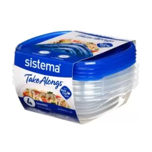 image of Sistema Take Alongs Rectangle - 669ml - 4 Pack