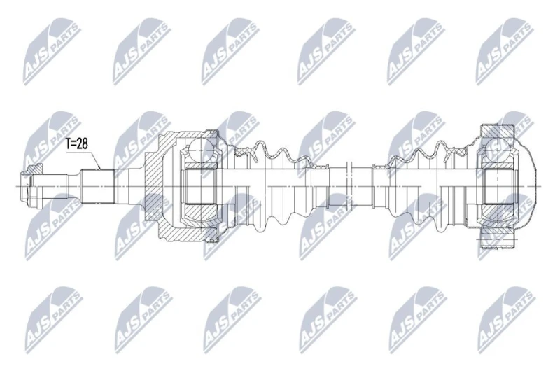 Image of NTY NPW-PS-020 Drive shaft Manual Transmission, Rear Axle Right Drive Shaft (13)