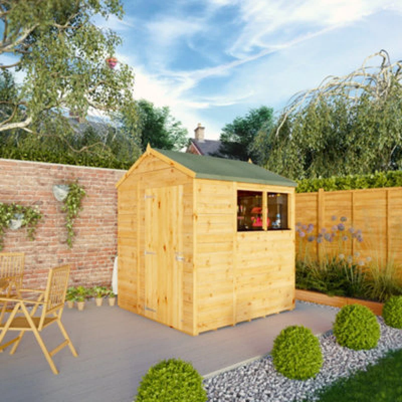 Image of Mercia 6 x 6 Woodsman Shiplap Apex Shed, Brown SI-100-001-0002