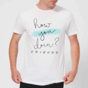Image of Friends How You Doin? Mens T-Shirt - White - 3XL