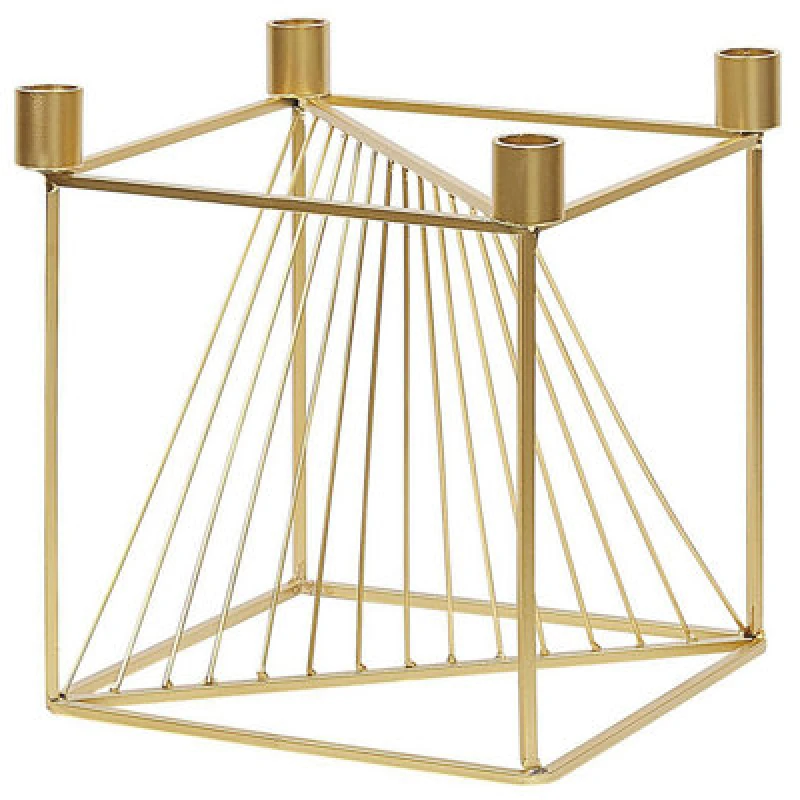 Image of Beliani Candle Holder Mindoro Metal 23cm Gold