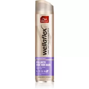 image of Wella Wellaflex Fullness For Thin Hair Extra Strong Fixating Hairspray For Flexibility And Volume 250ml