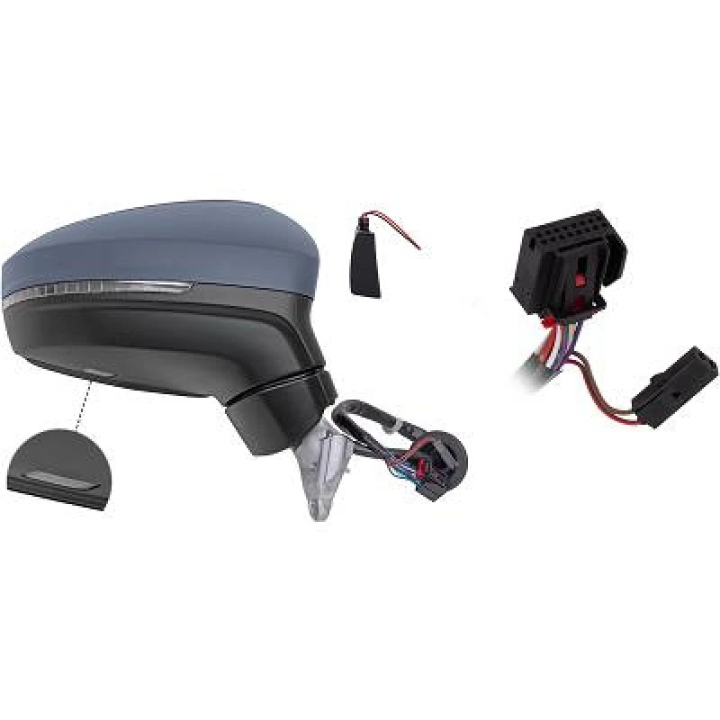 Image of DIEDERICHS 2256524 Wing mirror Right, for electric mirror adjustment, primed Outside Mirror (50)