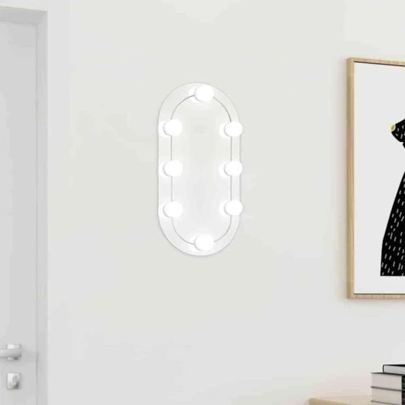 Image of VIDAXL Mirror with LED Lights 40x20cm Glass Oval Vidaxl 8720286980897
