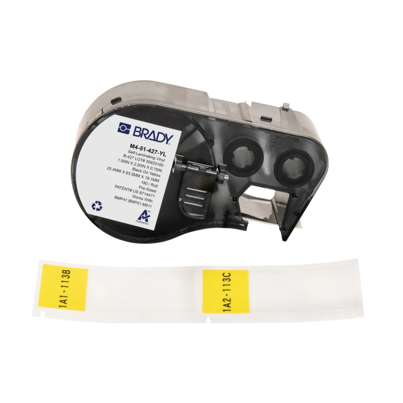 Image of Brady M4-51-427-YL printer label Black. Yellow Self-adhesive printer l