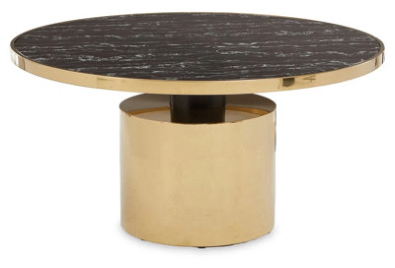Image of Orsina Oria Black Marble Effect Gold Base Coffee Table