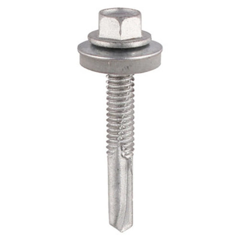 Image of TIMCO Timco - Self-Drilling Heavy Section Screws Exterior Silver with epdm Washer - 5.5 x 38 TIMbag of 100 - H38W16BB h38w16bb